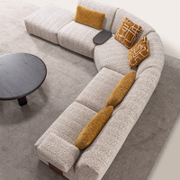 Canapé modulaire en tissu de luxe moderne en forme de L, fabriqué en Chine, avec sièges confortables en éponge pour le salon