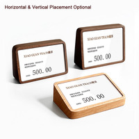 Support de présentation de table en bois massif pour panneau de prix, menu, carte de nom, étiquette, avec base détachable, pour magasin de détail, restaurant, bureau