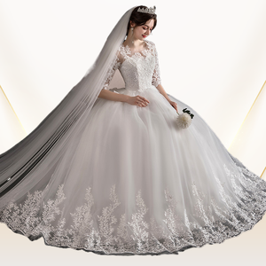 Long Sleeve French <b>Light</b> Main Wedding Dress 2024 New Winter Bridal Wedding Temperament Dream <b>Star</b> Trailing Wedding Dress - Product Image 5