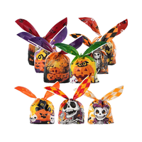 Nouveauté en vente chaude, sacs cadeaux de Noël, d'Halloween et de Pâques, fermeture éclair en haut, pour bonbons, biscuits, collations, emballage de fête, impression en gravure, écologique