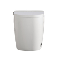 WC intelligent monobloc allongé de style européen moderne, à poser au sol, avec siphon en S, nettoyage automatique et siège chauffant intelligent