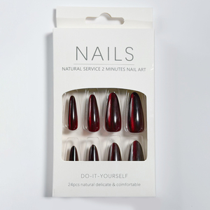 <span class=keywords><strong>Uñas</strong></span> Postizas Personalizadas Rojas y <span class=keywords><strong>Negras</strong></span> con Diseño de Ojo de Gato, <span class=keywords><strong>Uñas</strong></span> Artificiales de Alta Calidad para Mujer - Product Image 3