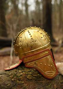Casco Estilo Centurión Romano Hecho a Mano, Adorno Metálico Decorativo para Eventos Culturales, Espectáculos y Decoración del Hogar - Product Image 3