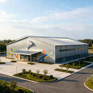 Structure en acier industrielle pour salle de sport, terrain de basket-ball, bâtiment préfabriqué à haute résistance avec panneaux solaires - Product Image 1