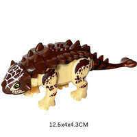 Juguete de Construcción de Dinosaurios Jurásicos Pequeños, Bloques de Construcción de Plástico ABS Ecológicos para Unisex, Bloques de Anquilosaurio
