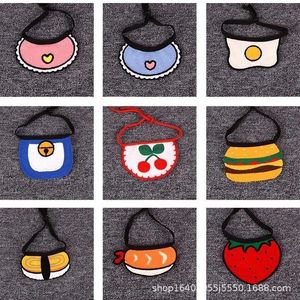 Bavoir pour animaux de compagnie Sinos, design de dessin animé, bleu avec bordure rouge, pour chats et chiens, toutes saisons, accessoire pratique et portable - Product Image 5