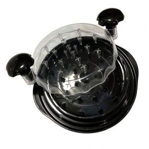 Déchiqueteur de poulet rond transparent en plastique avec couvercle transparent, ustensile de cuisine pratique et outil de torsion, bol à poulet - Product Image 5