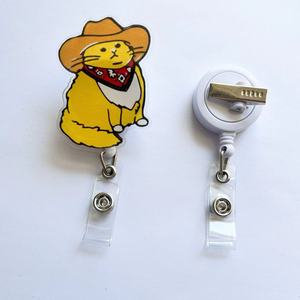 New Long Lanh <span class=keywords><strong>Acrylic</strong></span> Y Tá Huy Hiệu Dễ Dàng Để Kéo Có Thể Thu Vào Phim Hoạt Hình Khóa Giấy Chứng Nhận Thẻ Làm Việc Khuyến Mại Móc Khóa Carabiners - Product Image 6