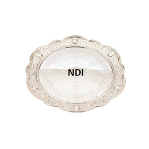 Bandeja de borde en relieve de calidad superior, Acabado niquelado, bandeja de servicio de Metal de estilo lujoso, bandeja decorativa hecha a mano - Product Image 1