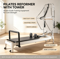Machine de Pilates Reformer Demi-Tourneuse Complète, Durable et Réglable en Alliage d'Aluminium, Lit d'Entraînement pour la Santé, Équipement de Gymnastique pour Studio de Yoga