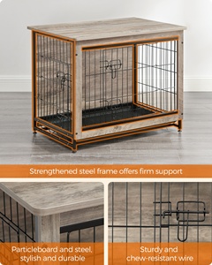 Feandrea <strong>Large</strong> Crate House Wooden <strong>Dog</strong> <strong>Kennels</strong> for <strong>Dog</strong> Heavy Duty Cage Indoor <strong>Dog</strong> Crate Furniture - Product Image 3