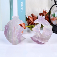 Vente flash Nouveau produit Cristal naturel fait à la main Fluorite Neuf queues de renard Animaux Sculpture pour cadeau
