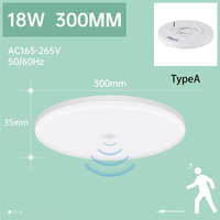 Détecteur de mouvement 6m 18/20W Plafonnier LED Design Moderne Alimenté par Batterie pour Chambre Balcon Couloir Éclairage Intelligent pour la Maison