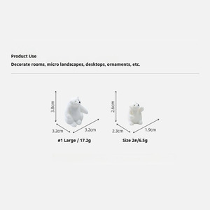 Set de Figuras de Osos Polares en Resina, Adorno de Animales Árticos para Decoración de Escenas de Nieve en Micropaisajes DIY - Product Image 2