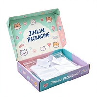 Caja de Cartón Corrugado Laminado Ecológico y Degradable, Caja de Envío de Ropa con Impresión de Dibujos Animados Personalizada para Boutique en Línea, Embalaje de Regalos