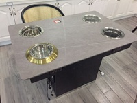 Table de barbecue coréen commerciale, mobilier de restaurant chinois pour les fournitures d'hôtels et de restaurants
