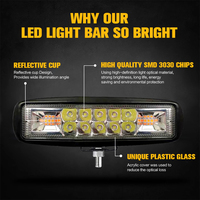 Foco LED de 48W para Motocicleta, Luces Intermitentes Impermeables, Faros Delanteros, Lámpara de Trabajo de 12-60V para Vehículos Todoterreno, Barcos y Camiones