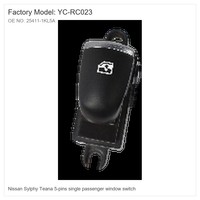 Interrupteur de lève-vitre électrique côté passager 5 broches Nissan Sylphy Teana Qashqai 25411-1KL5A avec garniture argentée