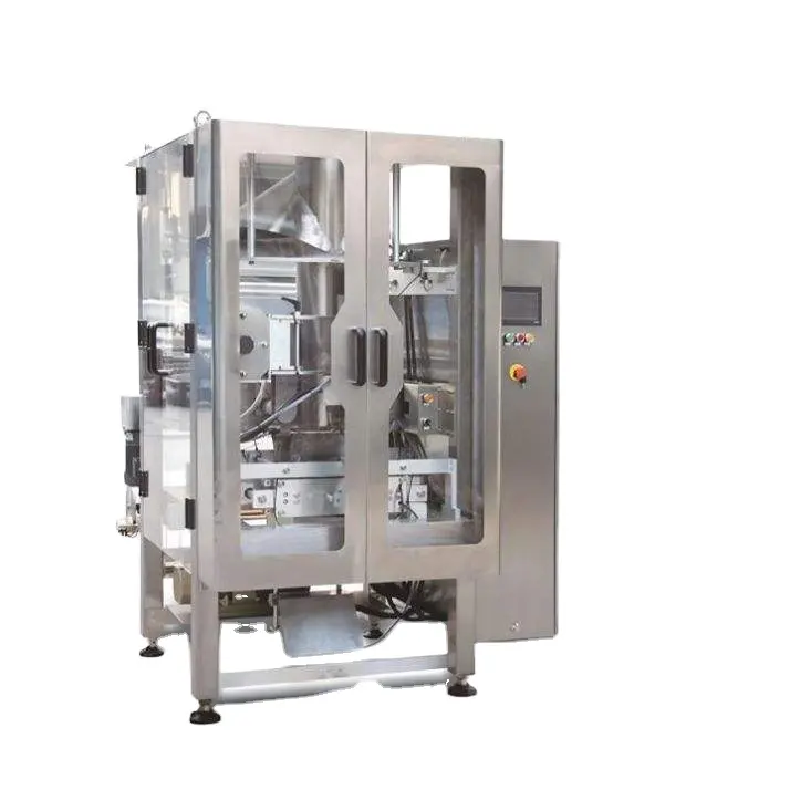 Mesin penyegel isi buah kering, mesin segel penimbang kentang goreng otomatis kemasan vertikal untuk mesin kemasan makanan