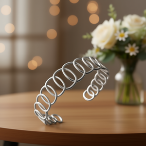 Amy Amy Fashion <b>Bangle</b> Cuff <b>Bracelet</b> <b>Silver</b> Plated Alloy Women's Jewelry PE1156 Trendy Gift - Product Image 2