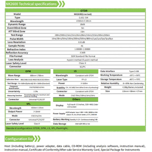 OTDR nk2600 hoạt động sợi quang reflectometer Mini OTDR FTTH Ethernet Tester 20dB 60km ánh sáng VFL ngoài trời GPRS kết nối SC APC - Product Image 4