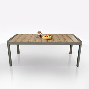 TABLE EN ALUMINIUM CM 204X95 TAUPE ALUMINIUM ET POLYWOOD - Product Image 1