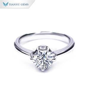 Tianyu Gems Premium 925 Sterling Silver <b>Moissanite</b> <b>Ring</b> Solitaire Design Brilliant Cut for Engagement and Wedding - Product Image 1
