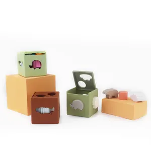 Nuova approvazione CPC forma personalizzata cubo di smistamento classico in Silicone simpatico giocattolo per bambini forma di Sorter giocattoli per bambini di età compresa tra 2 anni