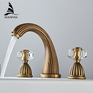 8in rộng rãi bồn rửa phòng tắm vòi nước 2 xử lý chải vàng phòng tắm vòi nước đồng thau lưu vực vòi nước cho phòng tắm - Product Image 4