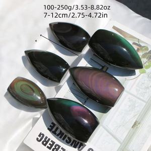Cristal Natural Arco Iris obsidiana gota de agua llama decoración tallada a mano piedra cruda pulida para el hogar ornamento regalo de negocios Hada - Product Image 4