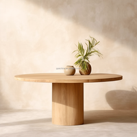Nouvelle arrivée Mobilier de salle à manger Table de salle à manger ronde multi-tailles de forme audacieuse en bois