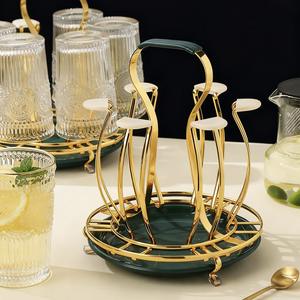 Portavasos redondo Jh con bandeja, escurridor portátil para sala de estar y cocina, almacenamiento de tazas - Product Image 1