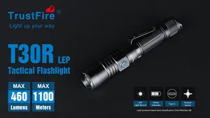 TrustFire torcia LEP Super luminosa T30R torcia tattica a LED ricaricabile impermeabile di emergenza Laser bianca