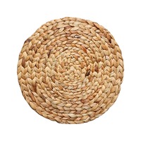 Set de table rond en jacinthe d'eau tressée à la main 37 cm, dessous de plat isolant thermique pour table à manger, cuisine, décoration intérieure
