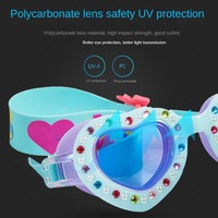 Lunettes de natation pour enfants DAQRI Modèle 1700, transparentes, étanches, anti-buée, pour garçons et filles, motif cœur en silicone, vente en gros