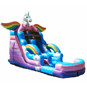 Glissière d'eau gonflable à Double voie pour enfants, palmier Tropical, <span class=keywords><strong>piscine</strong></span> pour enfants <span class=keywords><strong>et</strong></span> adultes, bon marché, - Product Image 4