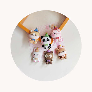 Nuevos Accesorios para el Cabello con Forma <span class=keywords><strong>de</strong></span> Animales <span class=keywords><strong>de</strong></span> Dibujos Animados, Osito, Panda, Cerdo, Perro, Conejo, Resina, para Álbumes <span class=keywords><strong>de</strong></span> Recortes, Manualidades, Joyería, Regalo para Niños - Product Image 2