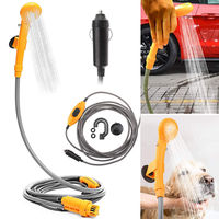 Douche de camping portable 12V pour voiture, idéale pour la randonnée, le voyage, le lavage de voitures, l'arrosage des plantes et le bain des animaux domestiques