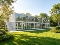Conteneur Modulaire Préfabriqué Personnalisable Démontable Portable de Luxe en Panneaux Sandwich pour Villa et Hôtel