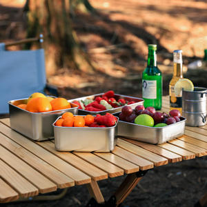 Caja refrigeradora aislada de acero inoxidable, contenedor rectangular para almacenamiento de frutas, portátil para viajes de picnic, 1-2 personas - Product Image 4