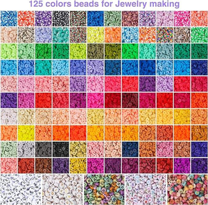 Vente directe usine – Boîte de 18 000 perles en argile polymère de 120 couleurs pour la création de bracelets, colliers et boucles d'oreilles – Vente en gros - Product Image 2