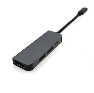 用于笔记本电脑和电话的高质量4合1 C至Hdmi 2 * USB3.0 usb-c PD充电适配器电缆分离器USB C集线器适配器