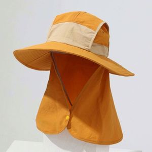 Outdoor Sun Shade Wide Brim Fishing Caps Neck Protection Safari Jungle <b>Bucket</b> <b>Hats</b> <b>With</b> <b>String</b> - Product Image 3