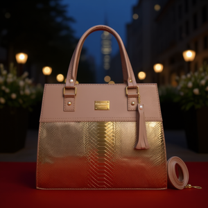 Bolso de Lujo para Mujer Fana Maura con Patrón Ovalado en Oro Precioso y Cadena de Perlas de Estilo Étnico con Opción de Correa Simple o Doble para Fiestas - Product Image 2