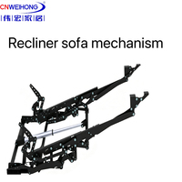 Mekanisme Sofa Recliner Rangka Besi Fungsional WH-V012, Basis Sofa Elektrik Motor Ganda, Kursi Recliner dengan Pembukaan Tengah