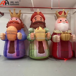 Grand ensemble de crèche gonflable des Trois Rois Mages pour la décoration de jardin des fêtes, figurines gonflables des Magi pour la décoration d'église - Product Image 1