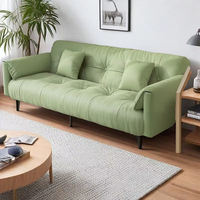 Kratzfestes Ledersofa mit Doppelfunktion, Modernes Minimalistisches Sofa für Kleine Wohnungen, Wohnzimmer, Mietwohnungen, Büro, Klappbares Sofa