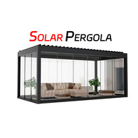 OEM/ODM Pergola solaire photovoltaïque personnalisée Pare-soleil persienne motorisée Pergola en aluminium avec système de panneau solaire