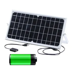 Carregador solar portátil 8w usb, painel solar de 5v com dupla entrada