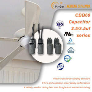 CBB60メーカー卸売バングラデシュ部品アルミケースACモーター2.5/3.5uf金属化薄膜コンデンサ - Product Image 4